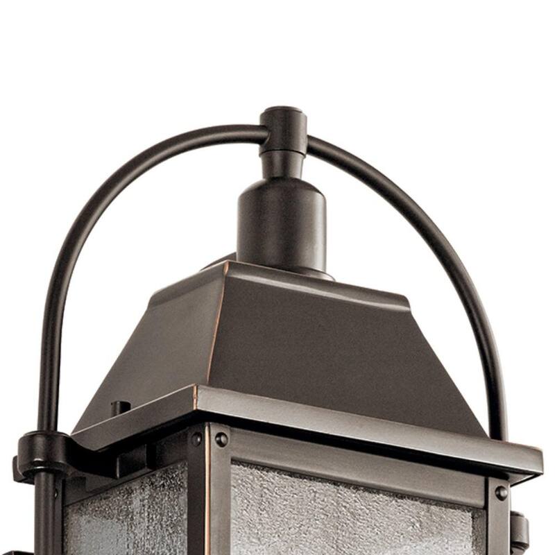 Lámpara de pared para exteriores KICHLER Harbor Row de 3 luces en bronce antiguo con cableado duro y sin bombillas incluidas (paquete de 1) - 49715OZ