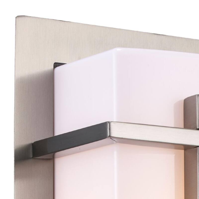 Lámpara de pared exterior moderna de acero Doheny de Bel Air Lighting con 1 luz y pantalla de acrílico opalino - 40280 ST.