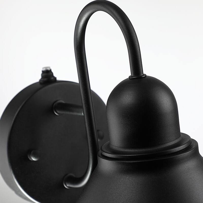 Lámpara de pared exterior negra TRUE FINE 8 en 1 con sensor de luz al anochecer y al amanecer, juego de 2 luces de granero - 130022-2PK