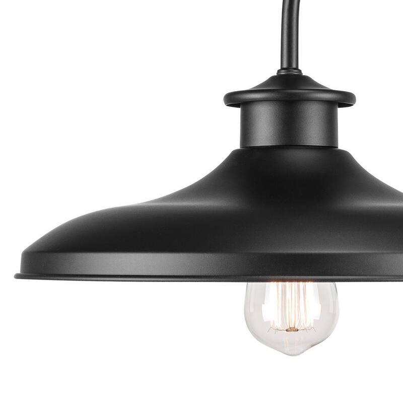 Globe Electric Hawke Aplique de Pared de 1 Luz para Interior/Exterior en Negro Mate Estilo Granero - 44540