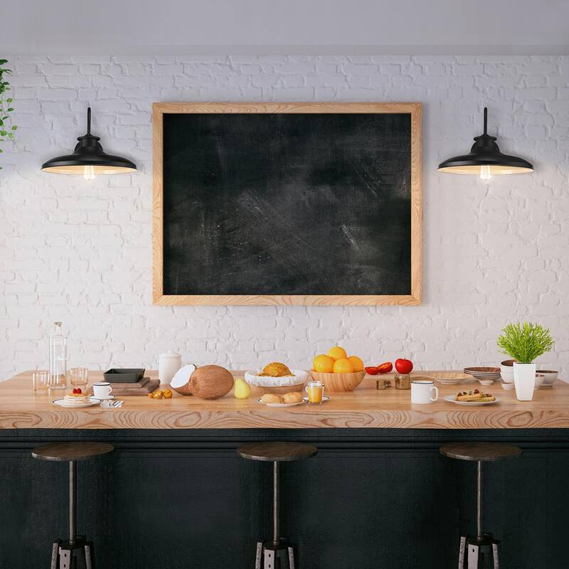 Globe Electric Hawke Aplique de Pared de 1 Luz para Interior/Exterior en Negro Mate Estilo Granero - 44540