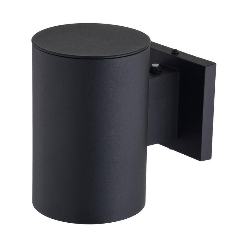 VAXCEL Chiasso Cilindro de Aluminio 1 Luz Exterior Negro con sensor de anochecer al amanecer - Linterna de Pared Dark Sky Compliant - T0739