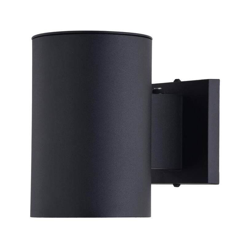 VAXCEL Chiasso Cilindro de Aluminio 1 Luz Exterior Negro con sensor de anochecer al amanecer - Linterna de Pared Dark Sky Compliant - T0739