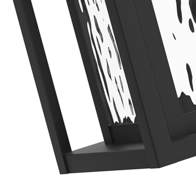 Linterna de pared Maxax Montpelier 14.35 pulg. grano de arena negro con LED integrado desde el anochecer hasta el amanecer, con vidrio para exterior y cableado duro - 7024-1BK