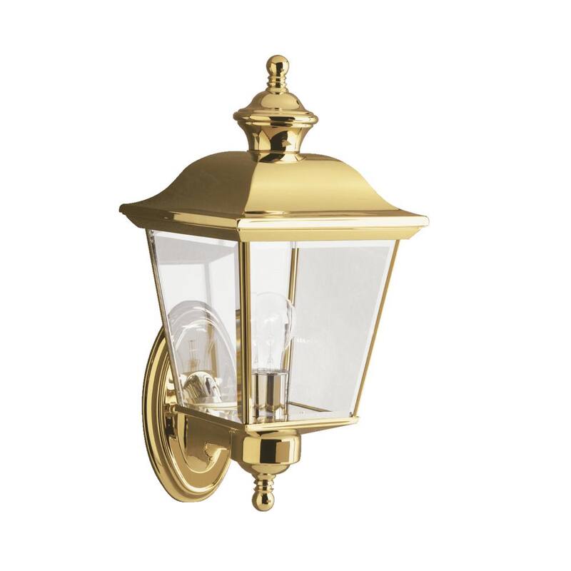 KICHLER Bay Shore 15.5 in. 1-Light Polished Brass Outdoor Hardwired Wall Lantern Sconce with No Bulbs Included (1-Pack) - 9712PB
Traducción: KICHLER Bay Shore 15.5 in. 1 luz Linterna de pared para exteriores en latón pulido con cableado duro y sin focos incluidos (paquete de 1) - 9712PB
