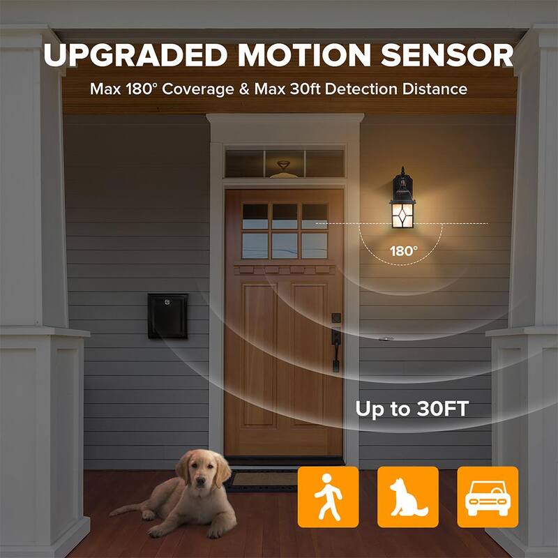 Lámpara de pared exterior con sensor de movimiento color bronce LUTEC de 1 luz - 5164202213