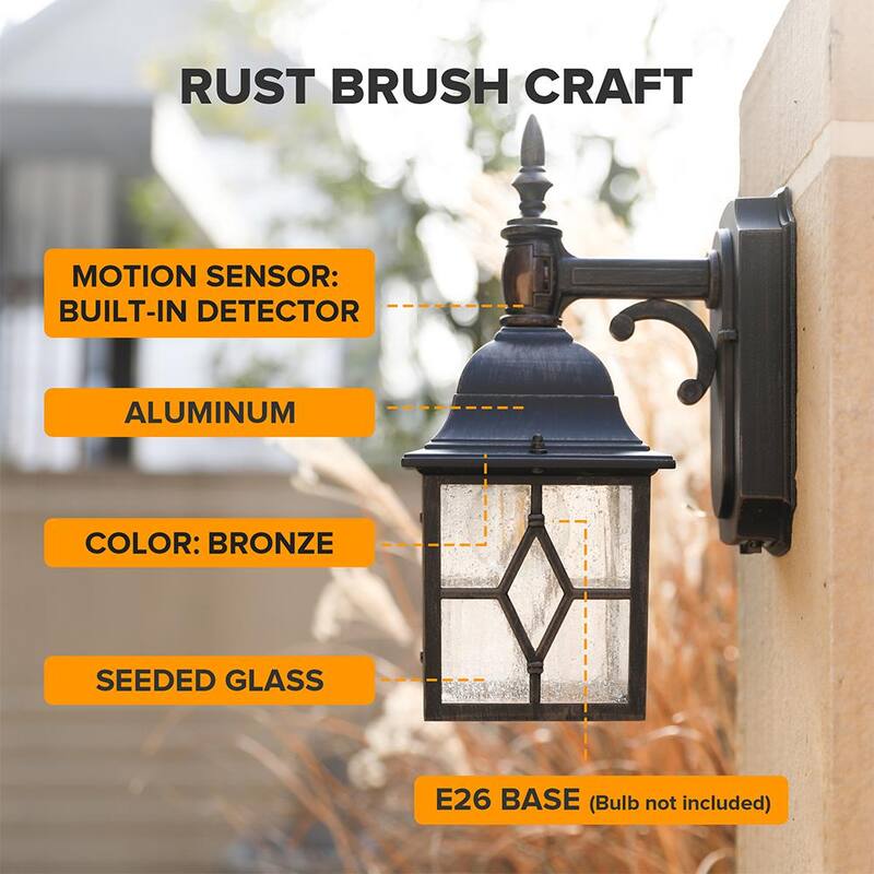 Lámpara de pared exterior con sensor de movimiento color bronce LUTEC de 1 luz - 5164202213