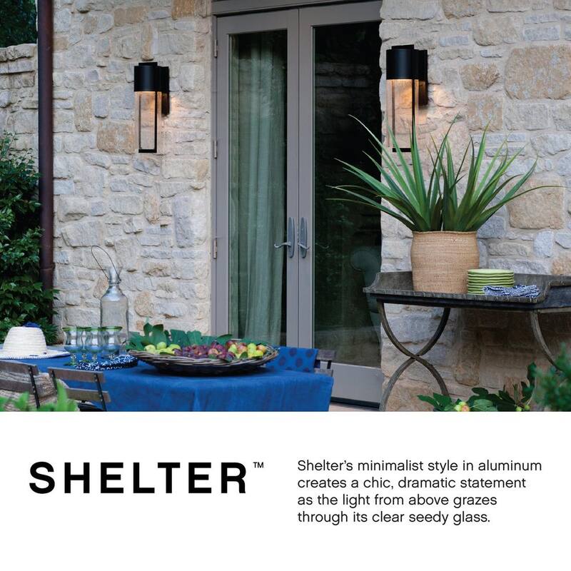 HINKLEY Linterna de Montaje en Pared para Exterior de Tamaño Mediano Hinkley Shelter, Negro - 1324BK