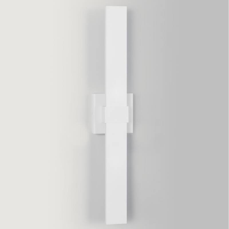 Aplique la Luz de Pared Exterior LED LamQee 1-Light Blanca con Cableado Duro - 06FTL0276CWT