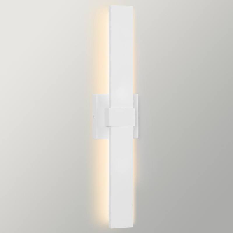 Aplique la Luz de Pared Exterior LED LamQee 1-Light Blanca con Cableado Duro - 06FTL0276CWT