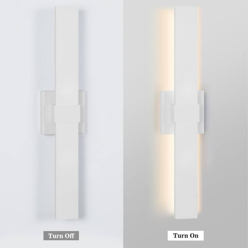 Aplique la Luz de Pared Exterior LED LamQee 1-Light Blanca con Cableado Duro - 06FTL0276CWT