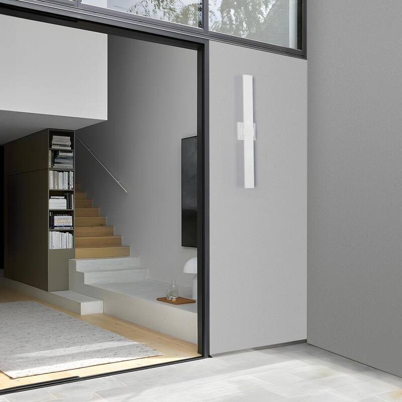 Aplique la Luz de Pared Exterior LED LamQee 1-Light Blanca con Cableado Duro - 06FTL0276CWT