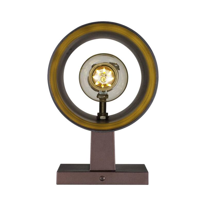 Lámpara de pared exterior grande de bronce con 2 luces y cilindro de vidrio transparente - Bel Air Lighting Cali 51310 BZ