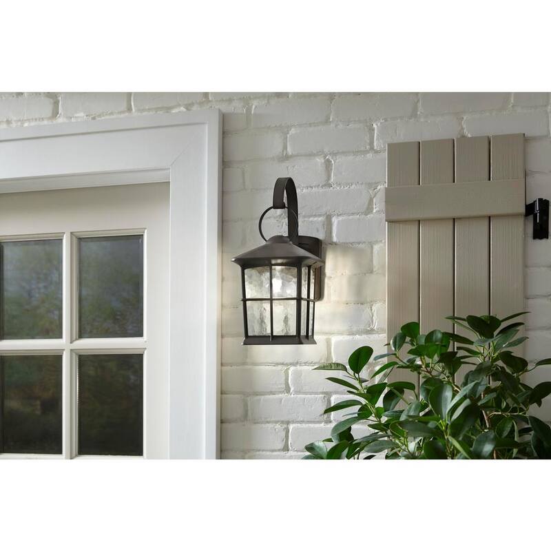 Colección de decoración para el hogar, Lámpara de pared para exteriores de bronce con vidrio de agua - 5275001.
