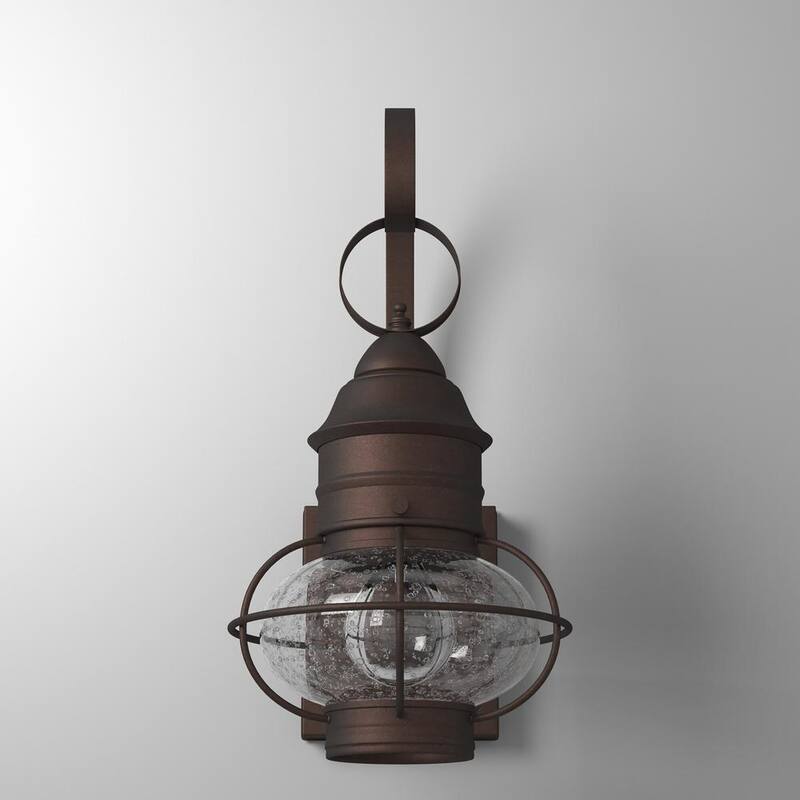 Lámpara de pared para exteriores Designers Fountain Nantucket 14.25 pulgadas Rustique 1-Light de línea de voltaje con luz empotrada no incluida - 1751-RT