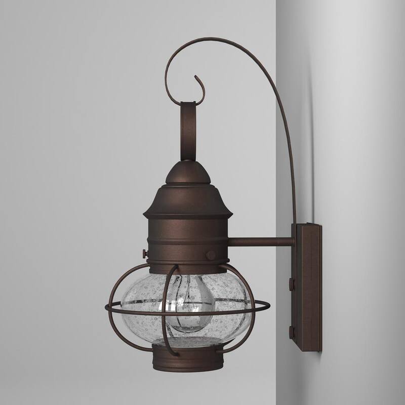 Lámpara de pared para exteriores Designers Fountain Nantucket 14.25 pulgadas Rustique 1-Light de línea de voltaje con luz empotrada no incluida - 1751-RT