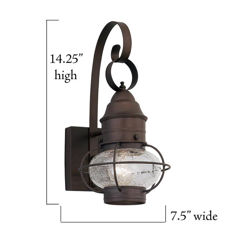 Lámpara de pared para exteriores Designers Fountain Nantucket 14.25 pulgadas Rustique 1-Light de línea de voltaje con luz empotrada no incluida - 1751-RT