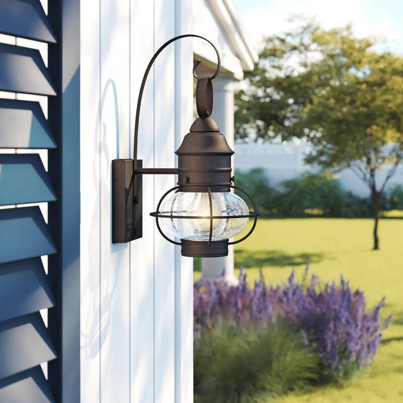 Lámpara de pared para exteriores Designers Fountain Nantucket 14.25 pulgadas Rustique 1-Light de línea de voltaje con luz empotrada no incluida - 1751-RT