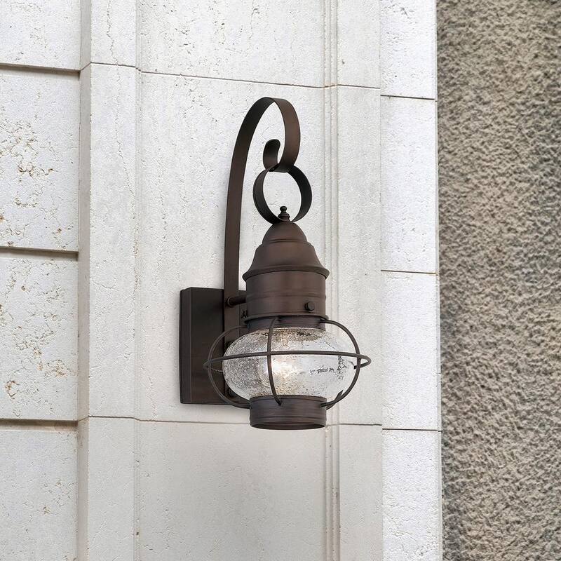 Lámpara de pared para exteriores Designers Fountain Nantucket 14.25 pulgadas Rustique 1-Light de línea de voltaje con luz empotrada no incluida - 1751-RT