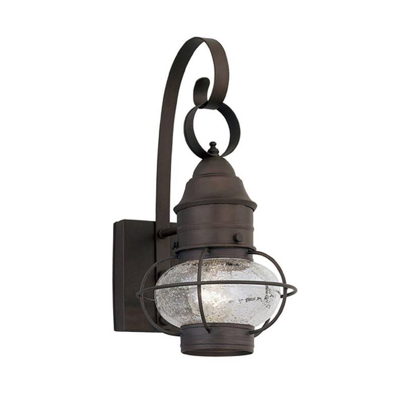 Lámpara de pared para exteriores Designers Fountain Nantucket 14.25 pulgadas Rustique 1-Light de línea de voltaje con luz empotrada no incluida - 1751-RT