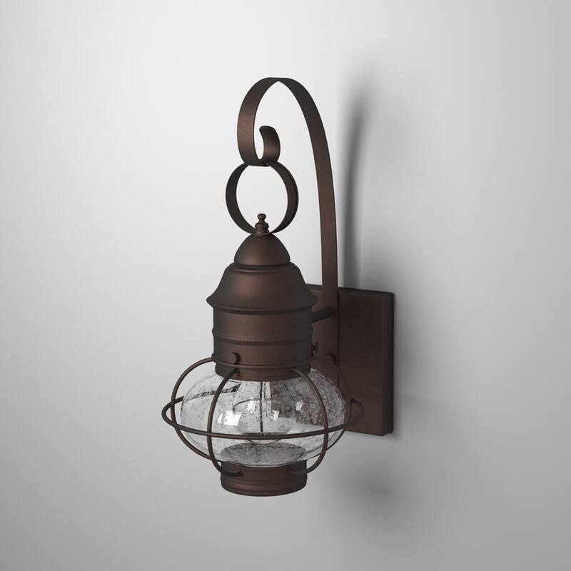 Lámpara de pared para exteriores Designers Fountain Nantucket 14.25 pulgadas Rustique 1-Light de línea de voltaje con luz empotrada no incluida - 1751-RT