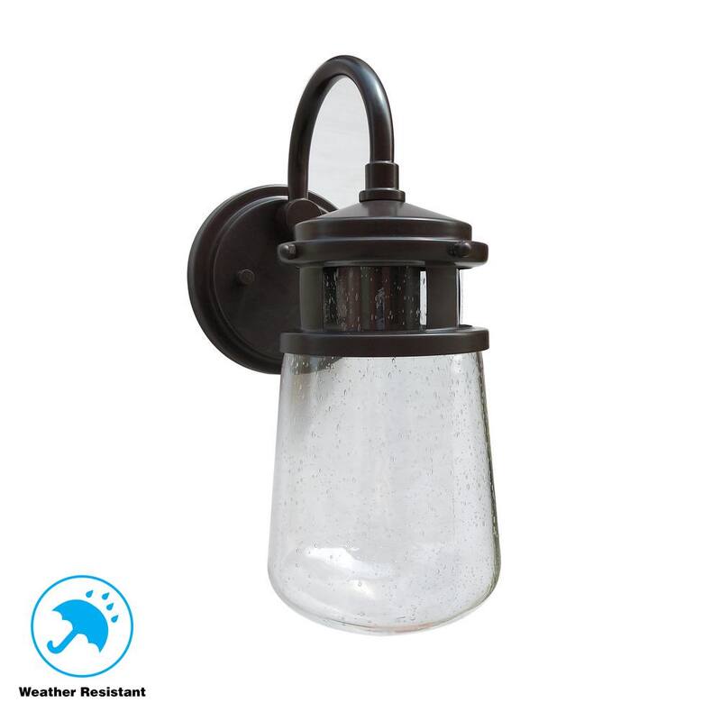 Colección de Decoradores para el Hogar Farol de Pared Exterior de Bronce Antiguo con 1 Luz de 12.3 pulgadas - EW10178ABZ-D