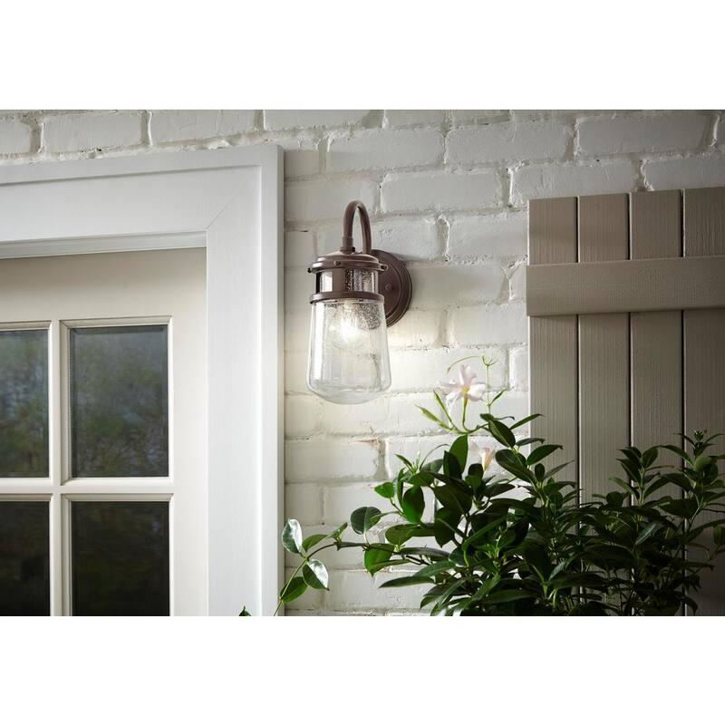 Colección de Decoradores para el Hogar Farol de Pared Exterior de Bronce Antiguo con 1 Luz de 12.3 pulgadas - EW10178ABZ-D