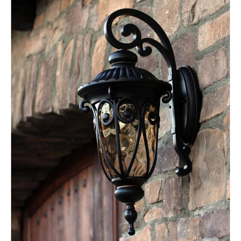 Luminaria de pared para exteriores Unbranded Hailee de 1 luz en bronce aceitado - EL591MOR