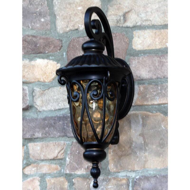 Luminaria de pared para exteriores Unbranded Hailee de 1 luz en bronce aceitado - EL591MOR
