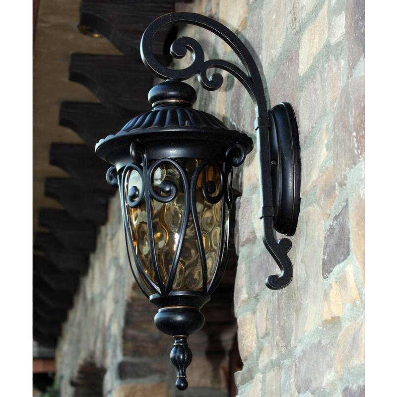 Luminaria de pared para exteriores Unbranded Hailee de 1 luz en bronce aceitado - EL591MOR