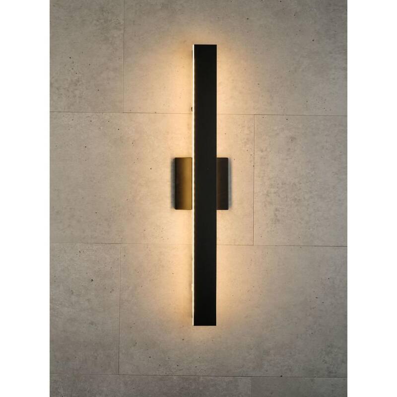Luminaria de pared para exteriores de LED en color negro mate contemporáneo con conexión fija mediana de Progress Lighting - P560367-31M-CS