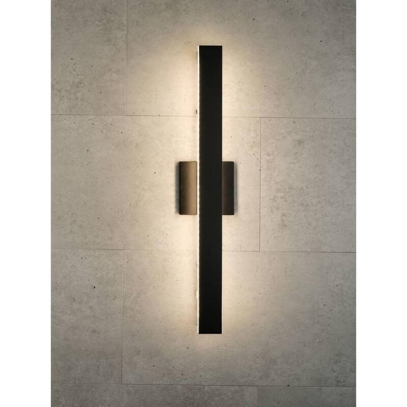 Luminaria de pared para exteriores de LED en color negro mate contemporáneo con conexión fija mediana de Progress Lighting - P560367-31M-CS