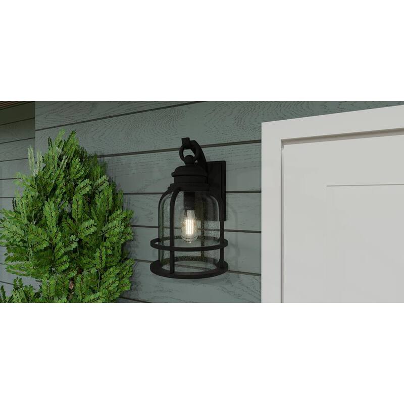 Luminaria de pared empotrada para exteriores Quoizel Bowles de 14.5 pulgadas en color negro tierra - BWE8408EK