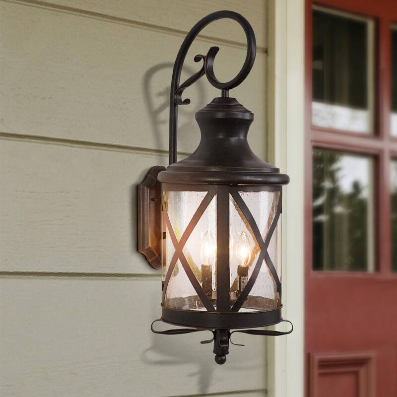 Yosemite Home Decor Colección Lorenza de 4 luces exterior de bronce frotado con aceite con candelabro de pared con montaje de linterna - 5364ORB-L
