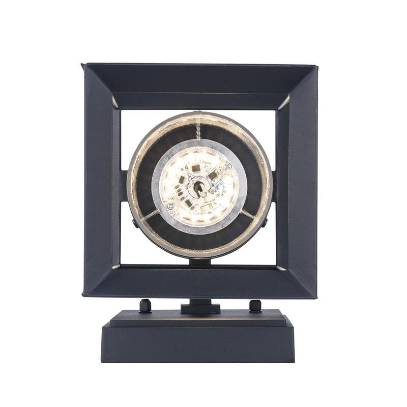 Lámpara de pared para exteriores Bel Air Lighting Taylor de 9.5 pulgadas en negro con luz LED integrada y vidrio sembrado - LED-50160 BK