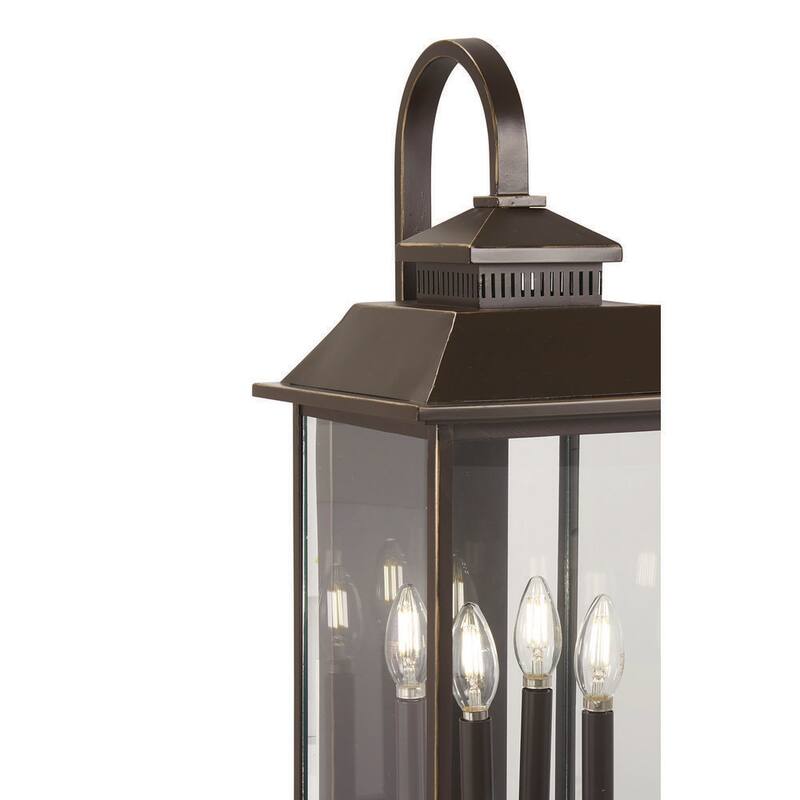 La Gran Outdoors Loft del Minero 4-Luz Aceite Frotado de Bronce con Destellos de Oro Linterna de Pared Exterior Aplique - 72593-143C