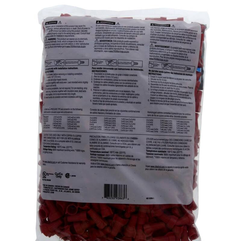 Conectores de alambre rojo IDEAL WingTwist (paquete de 500) - WT52-500B