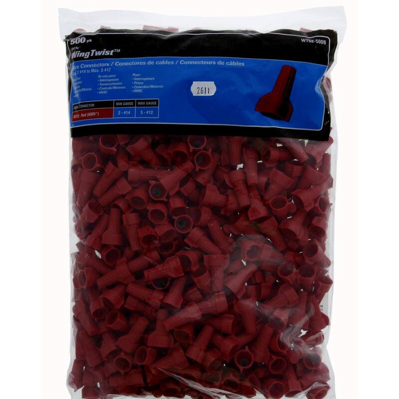 Conectores de alambre rojo IDEAL WingTwist (paquete de 500) - WT52-500B
