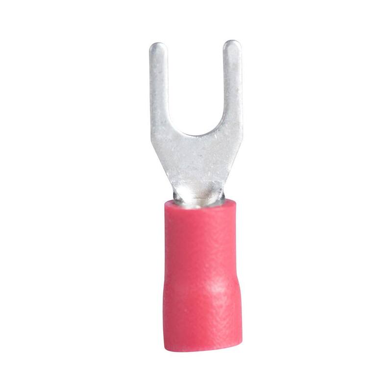 Gardner Bender 22 - 16 AWG #4 - 6 Tamaño de espiga Terminales de pala con aislamiento de vinilo, rojo (paquete de 75) - 75-111
