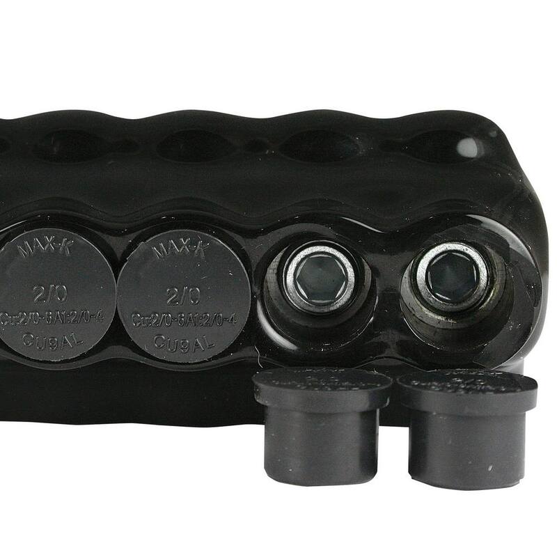 ASI 6 - Conector de empalme múltiple de 3 puertos de 2/0 AWG, entrada aislada de un solo lado, negro - AICS2-0-3