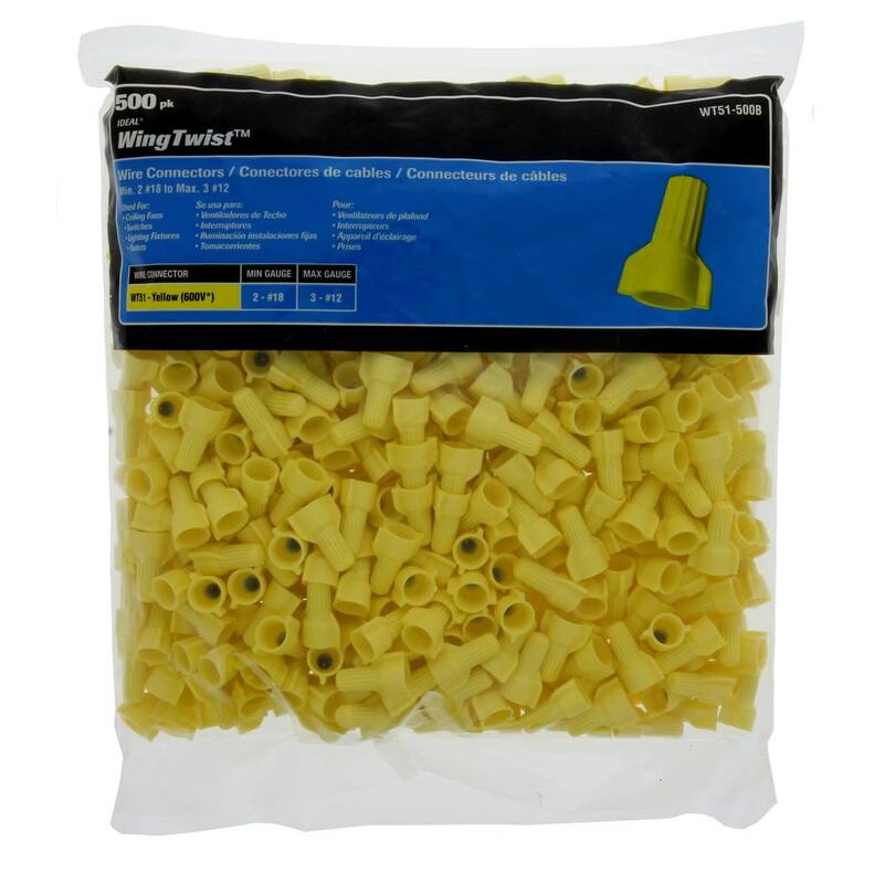 Conectores de cable amarillos IDEAL WingTwist (Bolsa de 500 unidades) - WT51-500B