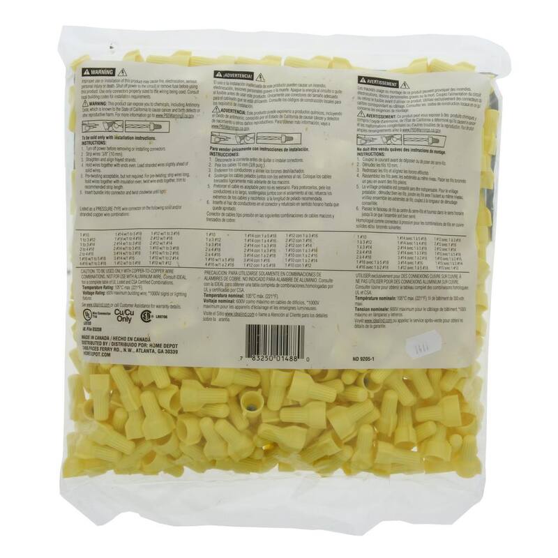 Conectores de cable amarillos IDEAL WingTwist (Bolsa de 500 unidades) - WT51-500B