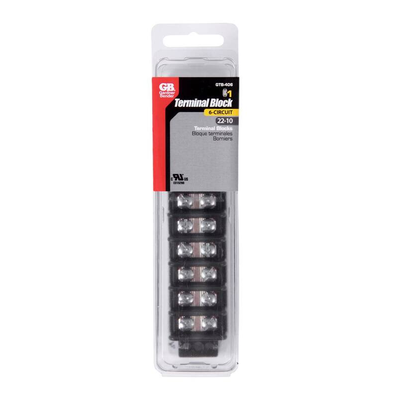 Gardner Bender Bloque de terminales de 6 circuitos de 22-10 AWG (1 paquete) - GTB-406