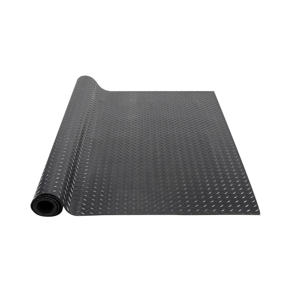 VEVOR Diamond-Plate Rubber Flooring Roll, 3 mm x 4 ft x 6 ft Garage Floor Mat, SBR Rubber Garage Flooring Roll, Easy to Clean, Diamond Plate Rubber Mat for Under Cars, Garage Industry Gym, Black - XJCKDDXJ46FT6HD7BV0