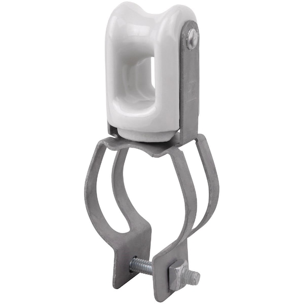 Abb Carlon 1-1/4 In. to 1-1/2 In. Pipe Mount Porcelain & Steel Wire Holder - W31