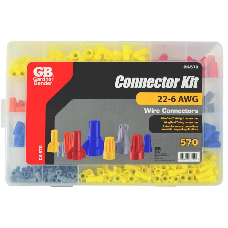 Kit de conectores de alambre Gardner Bender 22-6 AWG (570 piezas) - CK-570CC