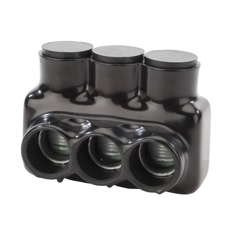 Conector multipunto aislado en bolsa Polaris 500 MCM - 4 AWG, negro - IPLD500-3B