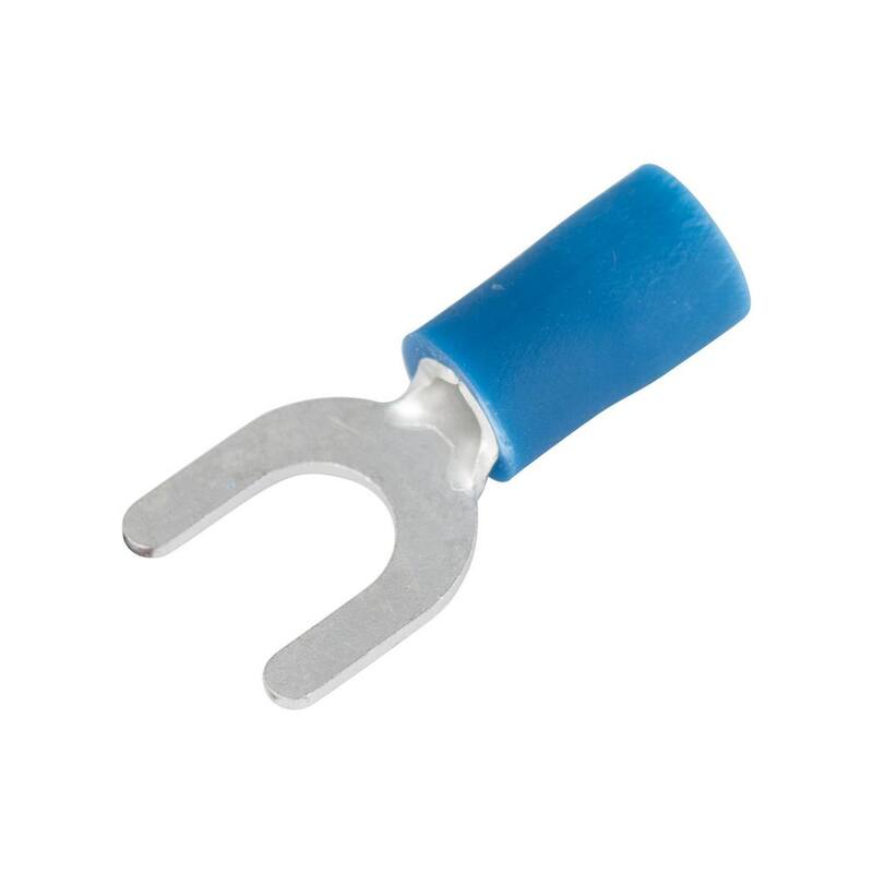 Terminales de lengüeta aisladas de vinilo para calibre 16-14 AWG, tamaño de tornillo #8-10, azul (paquete de 15) - 15-114 de Gardner Bender.