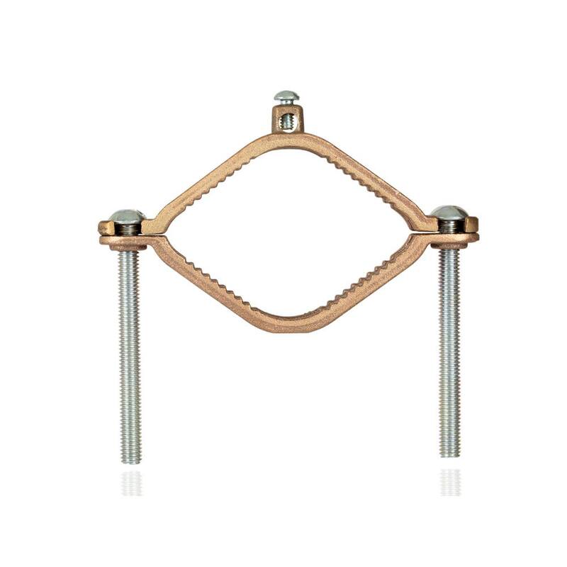 NSi Industries 2-1/2 in. - 4 in. Abrazadera de Tierra de Bronce para Tubería de Agua de 2 STR Ground Wire Max - G-4-S