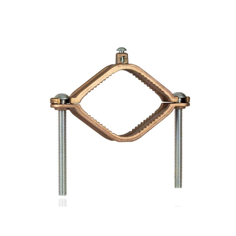 NSi Industries 2-1/2 in. - 4 in. Abrazadera de Tierra de Bronce para Tubería de Agua de 2 STR Ground Wire Max - G-4-S